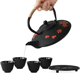 Cherry Blossoms Cast Iron Tea Kettle - Black - 1 / Cherry Blossom Red / Teapot - Medium - Cast Iron - image 3