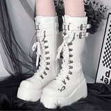 Women's New Gothic Style Platform Boots - Black - 1 - Patent - Boots - 10 B - PU Leather - image 17