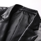 Men's Stylish Faux Leather Dress Jackets - Black - Faux Leather Jacket - 8XL - PU Leather - image 4