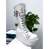 Women's New Gothic Style Platform Boots - Black - 1 - Patent - Boots - 10 B - PU Leather - image 18