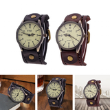 Men's Women's Steampunk Wide Strap - Black - Steampunk Watch - 9.65" - Stainless Steel / Leather - image 11