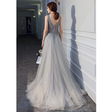 Women's Long Chiffon Tulle Prom Dress - Dark Gray - Dress - 22W - Chiffon/Tulle - image 32