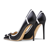 Women's Leather Butterfly-Knot Stilettos - Black - 1 / 10cm / Stiletto Shoes - 41 B - Genuine Leather - image 13