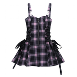 Women's Fairy Grunge Plaid Mini Dress - White - Mini Dress - XXXL - Polyester - image 23