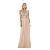 Women's Sequin Prom Bridesmaid Dress - Rose Gold - Prom Bridesmaid Dress - Polyester/Sequin - image 7