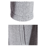 Men's Winter Warm Zip Up Hoodie Jacket - Light Grey - Hooded Jacket - 4XL 90-100kg - Polyester Cotton - image 10
