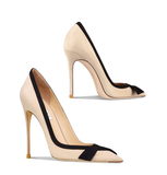 Women's Faux Leather Bow Knot Stilettos - Apricot - 1 / Suede / 12cm - 45 B - PU Leather - image 15
