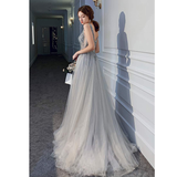 Women's Long Chiffon Tulle Prom Dress - Dark Gray - Dress - 22W - Chiffon/Tulle - image 35