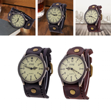 Men's Women's Steampunk Wide Strap - Black - Steampunk Watch - 9.65" - Stainless Steel / Leather - image 9