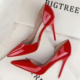Women's Elegant Pointed Toe Bridal Stiletto - Black - Shoes - 43 B - PU Patent Leather - image 15