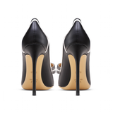 Women's Leather Butterfly-Knot Stilettos - Black - 1 / 10cm / Stiletto Shoes - 41 B - Genuine Leather - image 11