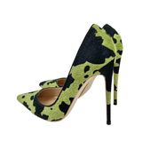 Women's High Animal Print Stilettos Flock - Green - 1 / 12cm / Stilettos - 42 B - PU Suede Leather - image 3