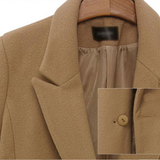 Women's Long Slim Wool Blend Coat - Red - Double Breasted Coat - 6XL - Wool Blend - image 12