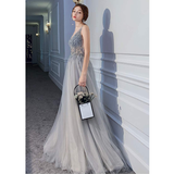 Women's Long Chiffon Tulle Prom Dress - Dark Gray - Dress - 22W - Chiffon/Tulle - image 33
