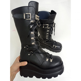 Women's New Gothic Style Platform Boots - Black - 1 - Patent - Boots - 10 B - PU Leather - image 27