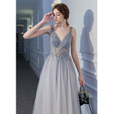 Women's Long Chiffon Tulle Prom Dress - Dark Gray - Dress - 22W - Chiffon/Tulle - image 36