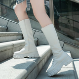 Funki Buys | Boots | Women's Knee-High Platform Lace Up Boot - White - Boots / 12 B / PU Leather - image 28