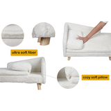 Luxury Dog Cat Raised Chaise Lounge - White - 1 / Chase Pet Lounge / Medium - Plush - image 14