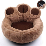 Cute Fluffy Paw Shaped Dog Cat Beds - Brown - Pet Paw Bed - XL - Plush - image 6