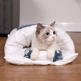 Cat Sleeping Bag Japanese Cat Bed - Blue/White - Cat Sleeping Bag - XL - Cotton - image 3