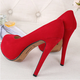 Women's Super High Heel Suede Stilettos - Red - Super High Stilettos - 16 B - Suede/PU Leather - image 12