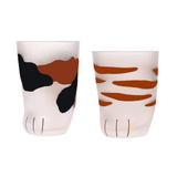 Funki Buys | Glasses | Cute Cat Paw Glass Coffee Cup Sets - Black - Paw Cup / 4 Pcs / Frosted Glass - image 2