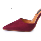 Women's High Block Heel Flock Party Shoe - Black - High Chunky Pumps - 13 B - PU Suede - image 37