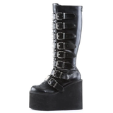 Funki Buys | Boots | Women's High Platform Wedge... - Black - 1 / Matte / Platform Buckle Boots / 43 B / PU Leather - image 9