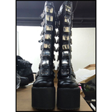 Funki Buys | Boots | Women's High Platform Wedg... - Black - 1 / Matte / Platform Buckle Boots / 43 B / PU Leather - image 20