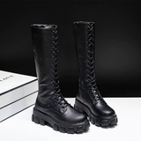 Funki Buys | Boots | Women's Knee-High Platform Lace Up Boot - White - Boots / 12 B / PU Leather - image 7