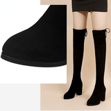 Women's Thigh Tie Block Heel Boots - Black - 1 - 3cm - No Plush Boots - 42 B - PU Leather - image 41
