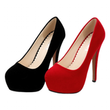 Women's Super High Heel Suede Stilettos - Red - Super High Stilettos - 16 B - Suede/PU Leather - image 2