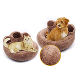 Cute Fluffy Paw Shaped Dog Cat Beds - Brown - Pet Paw Bed - XL - Plush - image 15