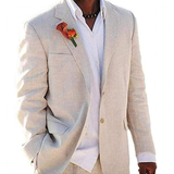 Men's 2 Pcs Linen Beach Wedding Suit - Beige - Beach Wedding Suit - Custom - Linen - image 22