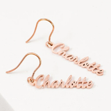 Funki Buys | Earrings | Custom Name Initi... - Custom SMTER01-AB  Font / Silver Color - Earrings / Stainless Steel - image 46