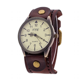 Men's Women's Steampunk Wide Strap - Dark Brown - Steampunk Watch - 9.65" - Stainless Steel / Leather - image 13