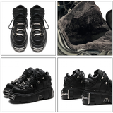 Women's Gothic Punk Platform Sneakers - Black - 1 /  No Plush / Punk Shoes - 44 B - PU Leather - image 26