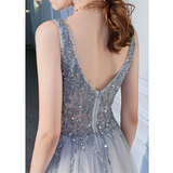 Women's Long Chiffon Tulle Prom Dress - Dark Gray - Dress - 22W - Chiffon/Tulle - image 37