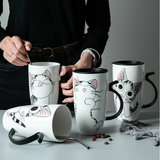 Large 20oz Ceramic Cat Mug + Spoon Lid - White - Pattern 1 / Cat Mug - 20oz - Porcelain - image 10