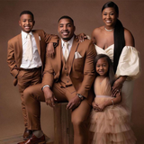 Men's 3 Pcs Formal Wedding Suit Slim Fit - Brown - 1 / 3 Piece Slim Fit Suit - 5XL - Polyester - image 1