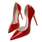 Women's Elegant Pointed Toe Bridal Stiletto - Black - Shoes - 43 B - PU Patent Leather - image 4