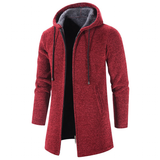 Men's Winter Warm Zip Up Hoodie Jacket - Light Grey - Hooded Jacket - 4XL 90-100kg - Polyester Cotton - image 14