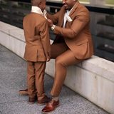 Men's 3 Pcs Formal Wedding Suit Slim Fit - Brown - 1 / 3 Piece Slim Fit Suit - 5XL - Polyester - image 2