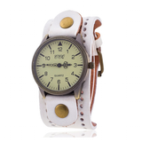 Men's Women's Steampunk Wide Strap - White - Steampunk Watch - 9.65" - Stainless Steel / Leather - image 19