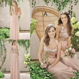 Women's Sequin Prom Bridesmaid Dress - Rose Gold - Prom Bridesmaid Dress - Polyester/Sequin - image 8