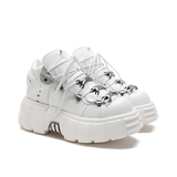 Women's Gothic Punk Platform Sneakers - Black - 1 /  No Plush / Punk Shoes - 44 B - PU Leather - image 44