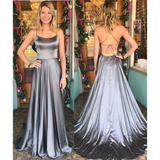 Women's Elegant Long Satin Prom Dress - Red - Spaghetti Strap Evening Dress - 22W - Satin - image 33