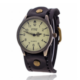 Men's Women's Steampunk Wide Strap - Green - Steampunk Watch - 9.65" - Stainless Steel / Leather - image 18