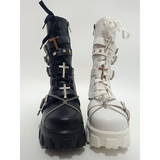 Women's New Gothic Style Platform Boots - Black - 1 - Patent - Boots - 10 B - PU Leather - image 43