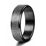 Unisex Titanium Rotating Spinner Rings x 3 - Black - 3 Pcs Spinner Ring Set - Titanium - image 2